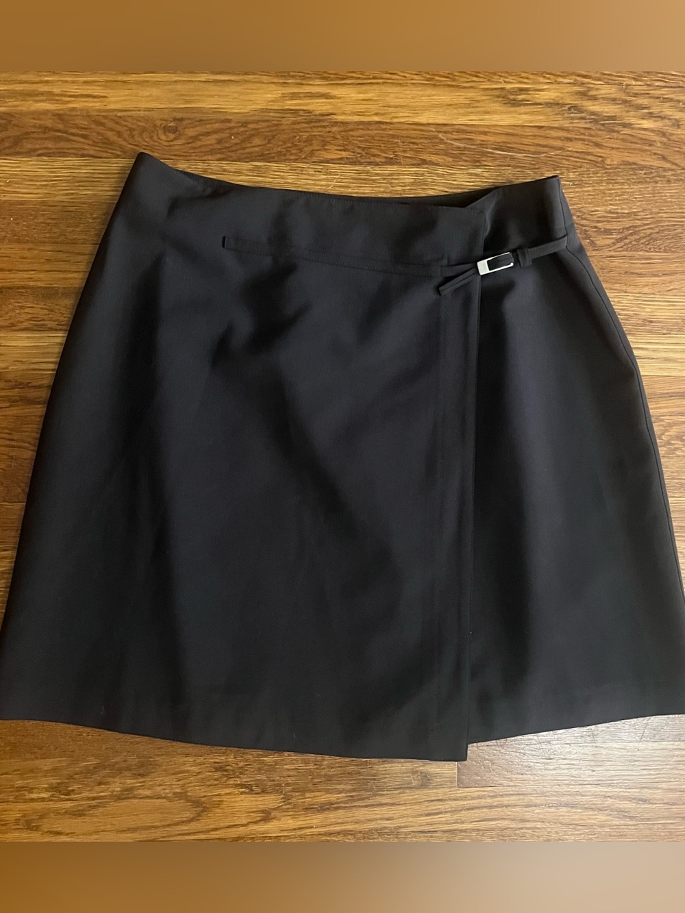 Josephine Chause 12 wrap mini skirt wool blend brown equestrian preppy twee